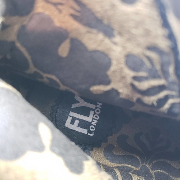 Fly London Boots Yama Wedge Ankle Bootie Black Suede Lace Up Size 38 EU 8 US - Picture 9 of 13